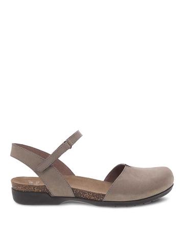Flats Dansko Rowan Milled Nubuck Femme Grise Marron | FR 561QMA